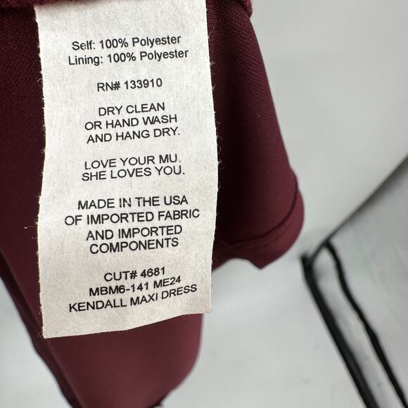 SHOW ME YOUR MUMU Kendall Maxi Maroon V-Neck Gown Dress // S - Picture 8 of 10